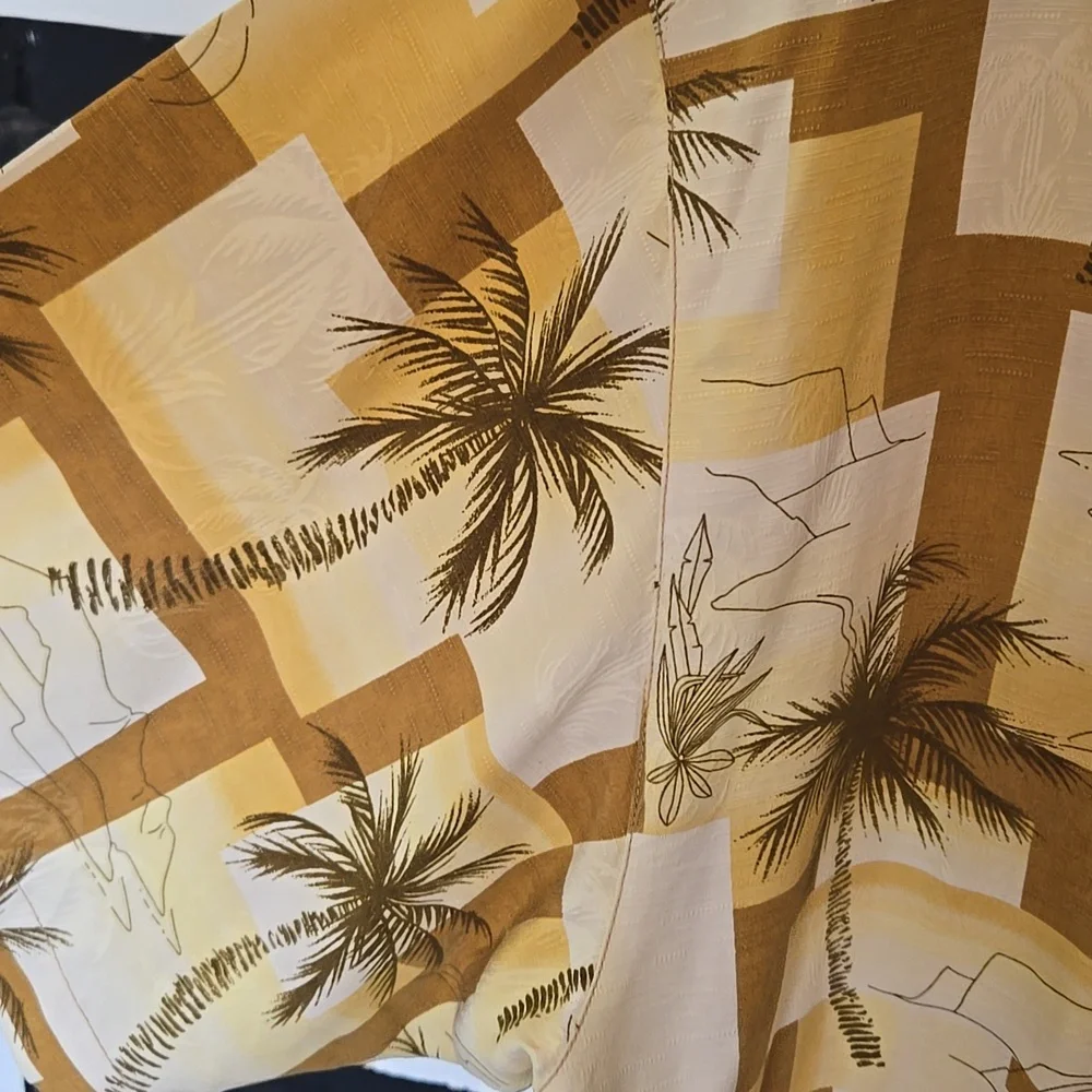 Tommy Bahama Yellow Palm Tree Shirt - Picture 2 of 10